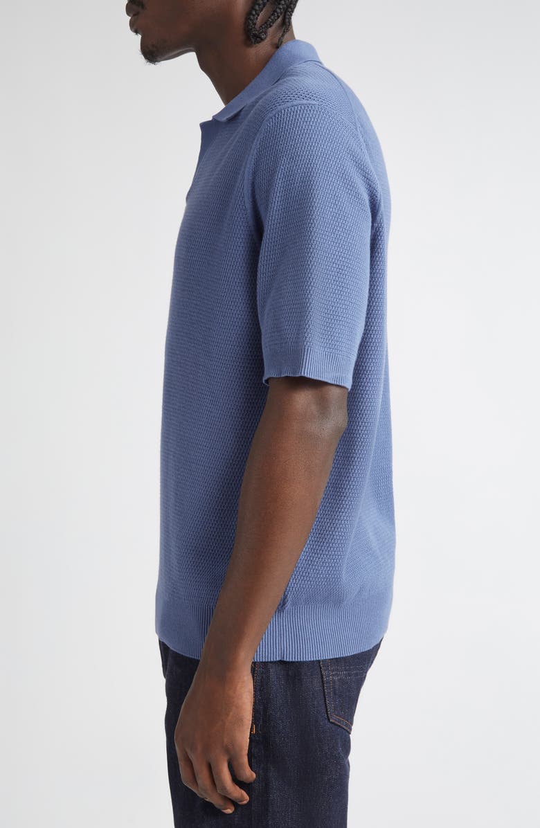 Sunspel Compact Mesh Polo Sweater, Alternate, color, Soft Denim