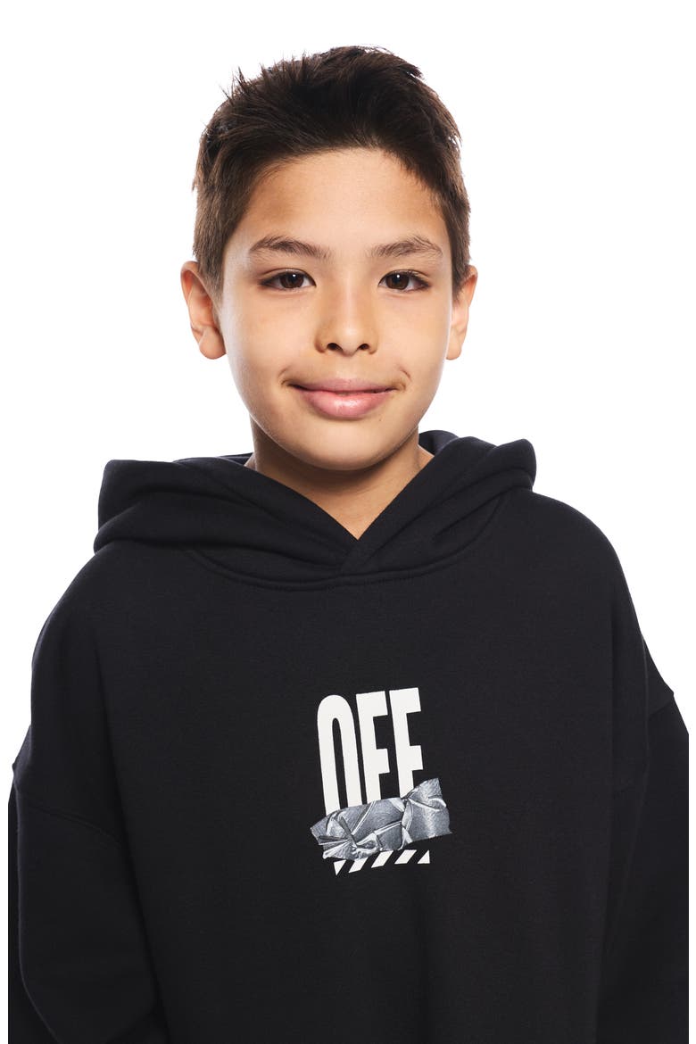 Kids' Active Duct Tape Graphic Hoodie, Alternate, color, BLACK