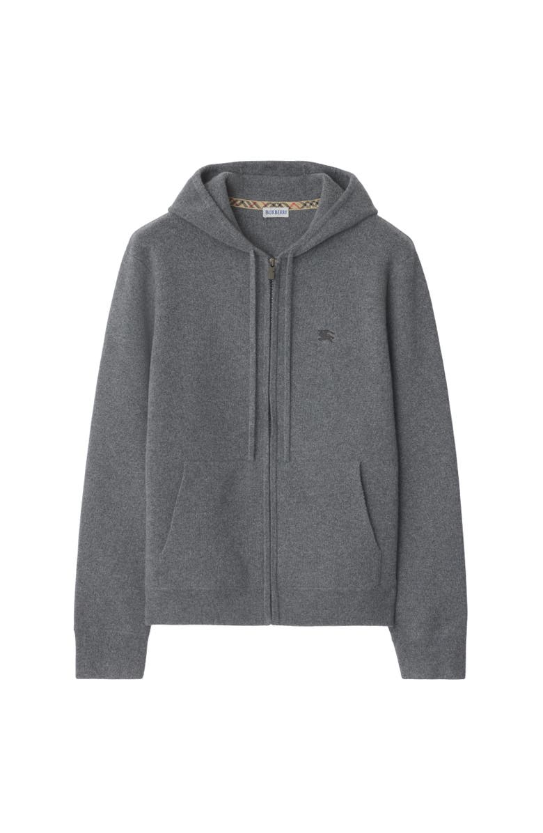 Burberry Cashmere Blend Zip Hoodie, Alternate, color, Grey