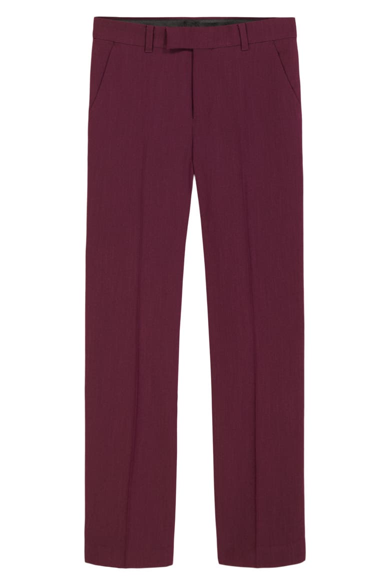 Kids' Stretch Textured Dress Pants, Main, color, DARK RED