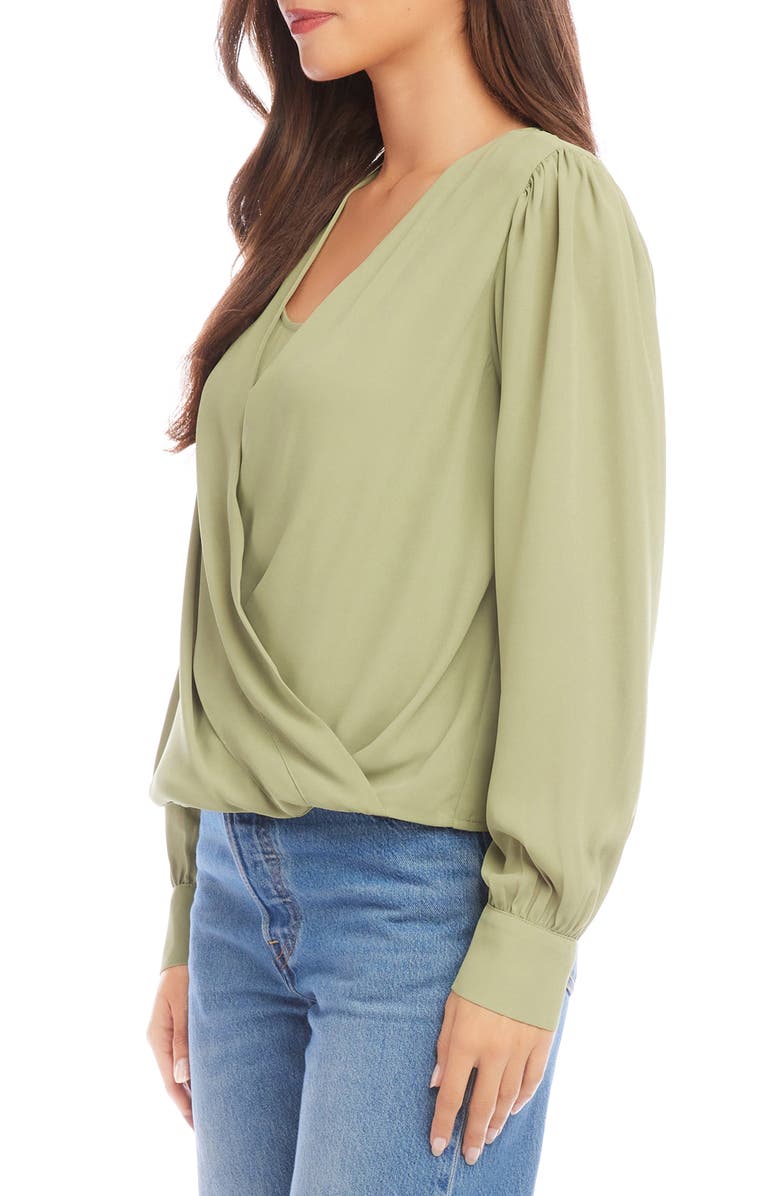 Karen Kane Layered Faux Wrap Top, Alternate, color, 