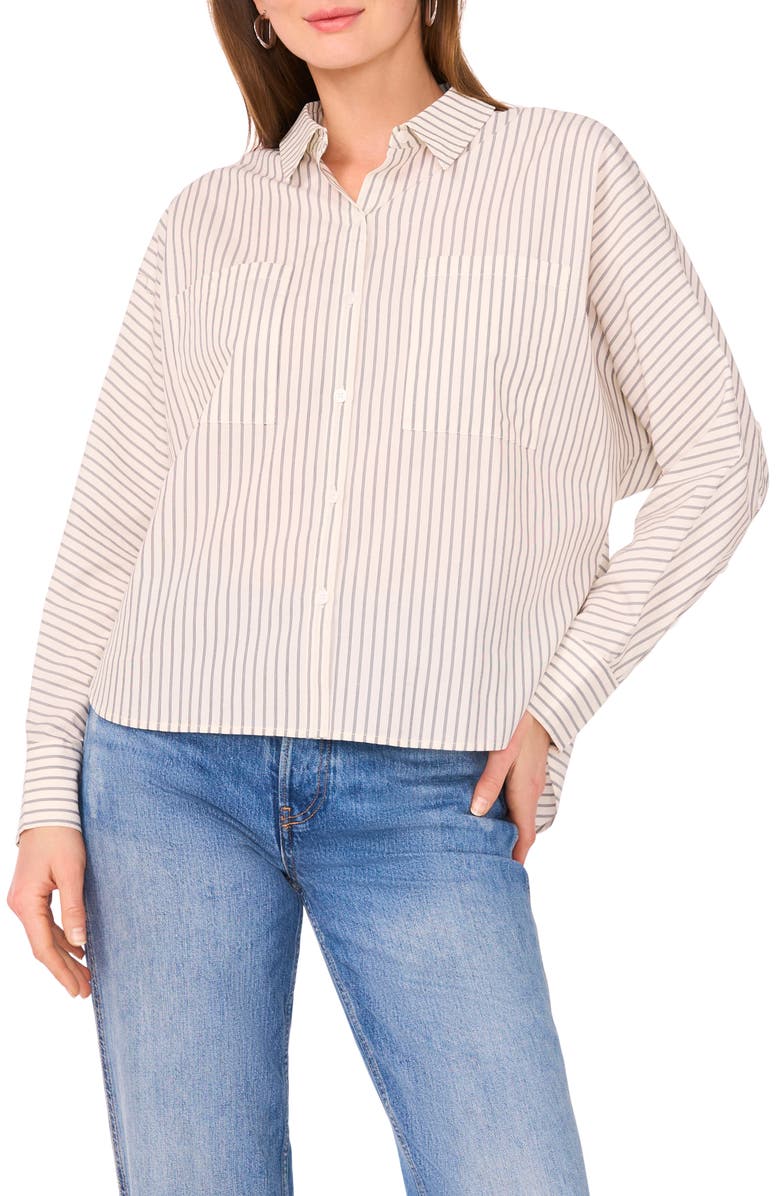 Parker The Jordan Button Yoke Button-Down Shirt, Main, color, Ivory/ Classic Navy