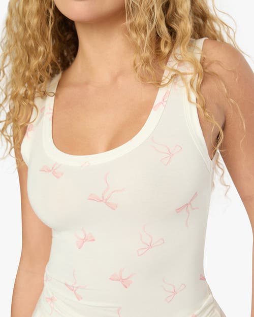 Weworewhat Ribbons Scoop Sleep Tank In White