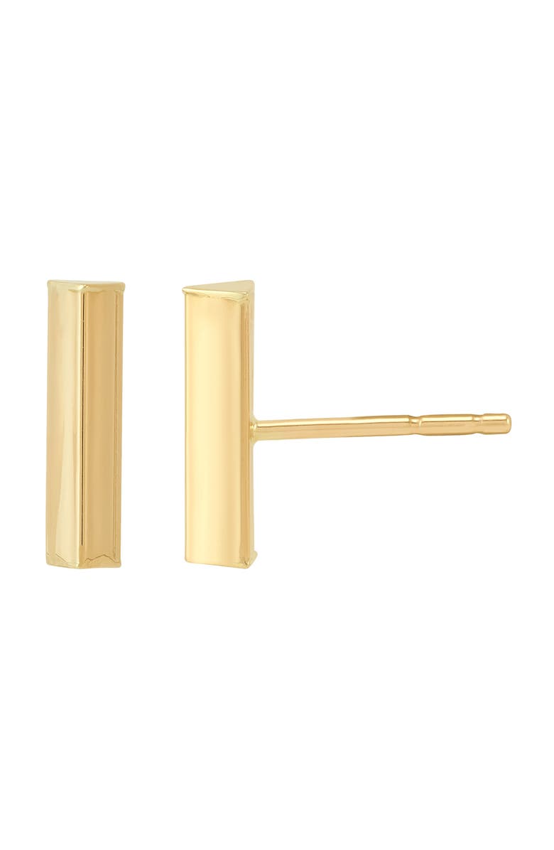 Frankie & Zoe Tube Bar Stud Earrings, Alternate, color, Yellow Gold