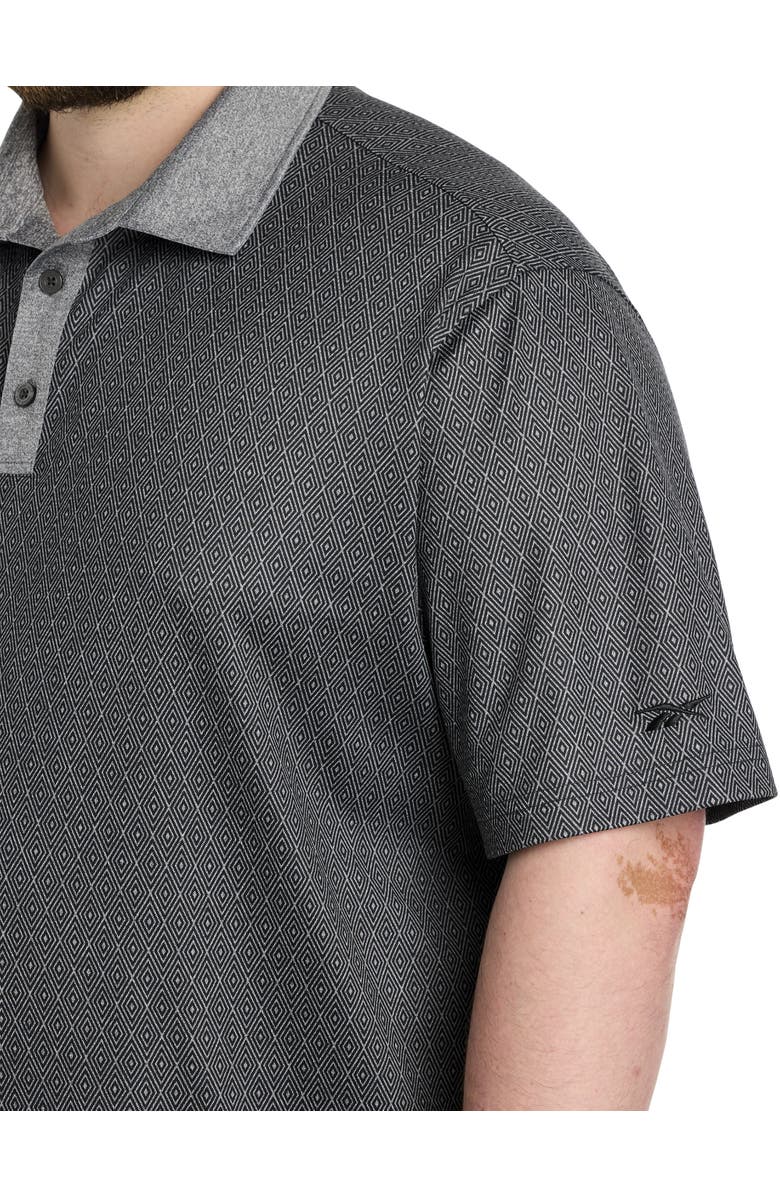 Reebok Big & Tall Performance Diamond Print Polo Shirt, Alternate, color, 