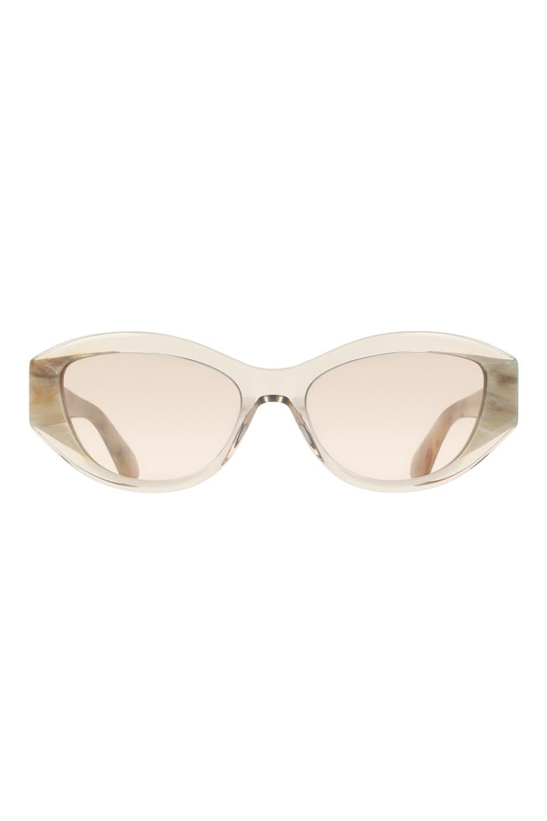 55mm Oval Sunglasses, Main, color, TRANSPARENT BEIGE/ MARBLE