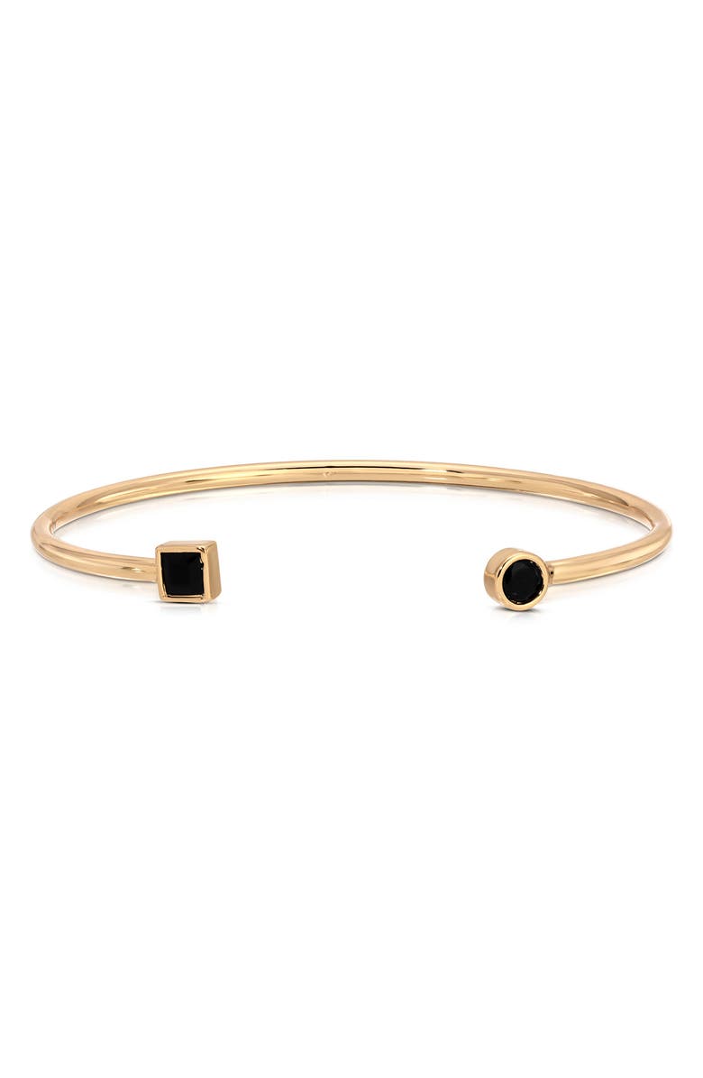 Ettika Shapes Cuff Bracelet, Main, color, Black