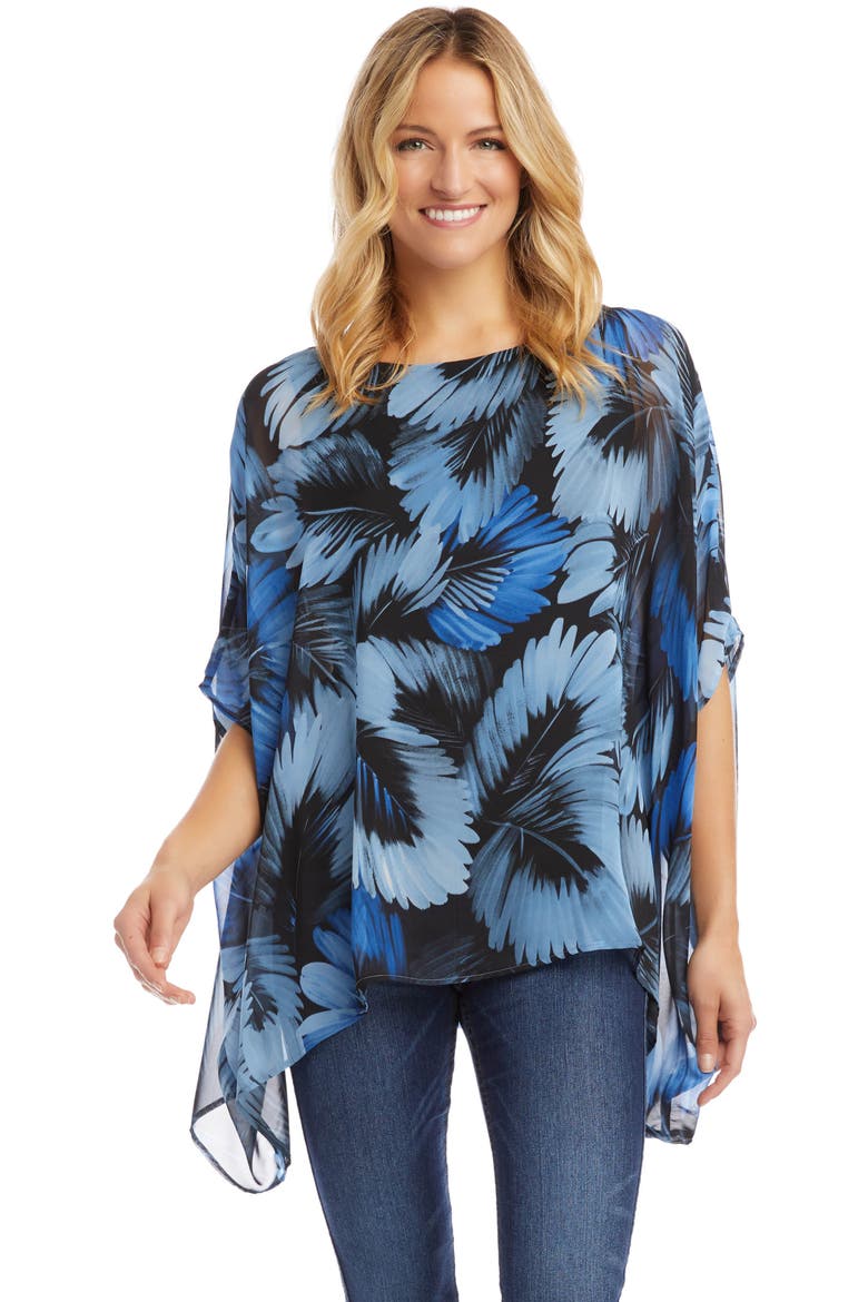Layered Scarf Print Chiffon Top, Alternate, color, PRINT