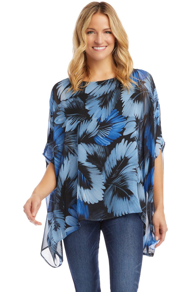 Karen Kane Layered Scarf Print Chiffon Top, Alternate, color, 