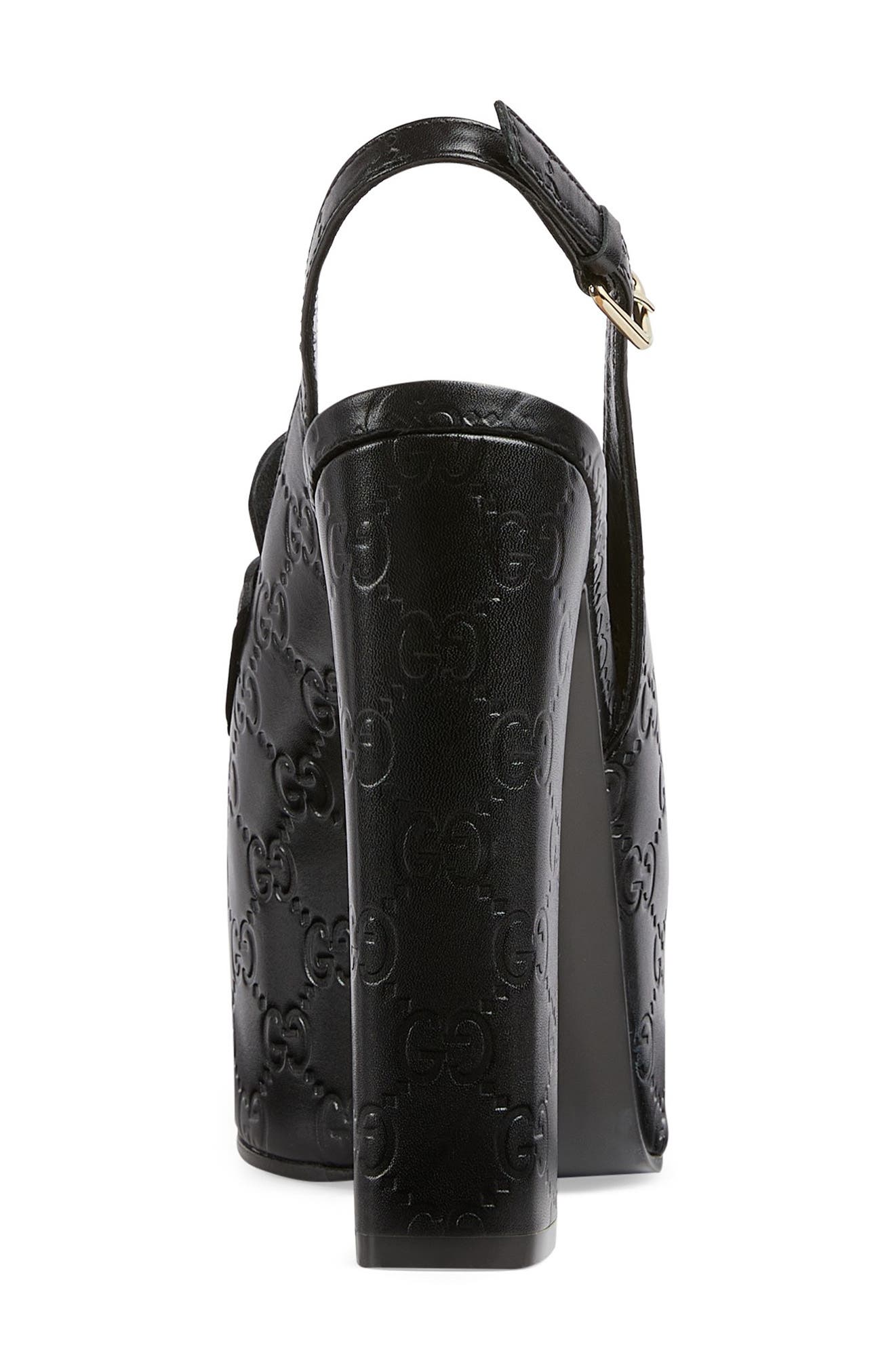 Gucci Horsebit Platform Slingback Loafer Pump, Alternate, color, 