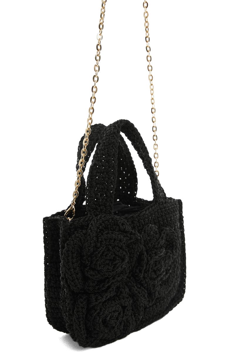 MANGO Crochet Top Handle Bag, Main, color,