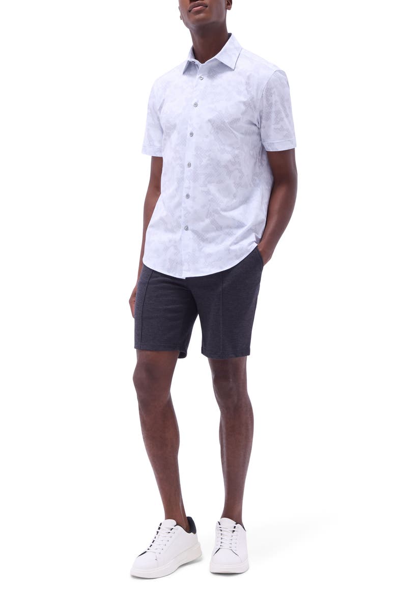 Bugatchi Miles OoohCotton<sup>®</sup> Abstract Print Short Sleeve Button-Up Shirt, Alternate, color, 