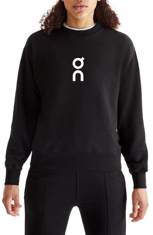 On Club Crewneck Cott Blend Sweatshirt In Black