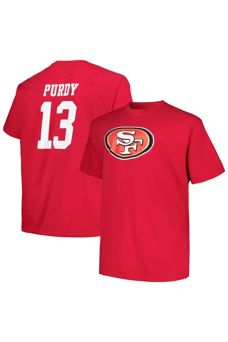 Men's Fanatics Branded Brock Purdy Scarlet San Francisco 49ers Big & Tall Player Name & Number T-Shirt, Main, color, Scarlet