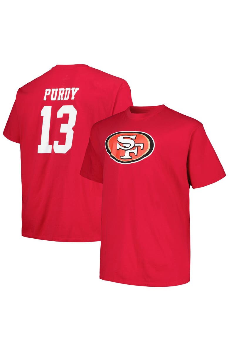 FANATICS Men's Fanatics Branded Brock Purdy Scarlet San Francisco 49ers Big & Tall Player Name & Number T-Shirt, Main, color, Scarlet