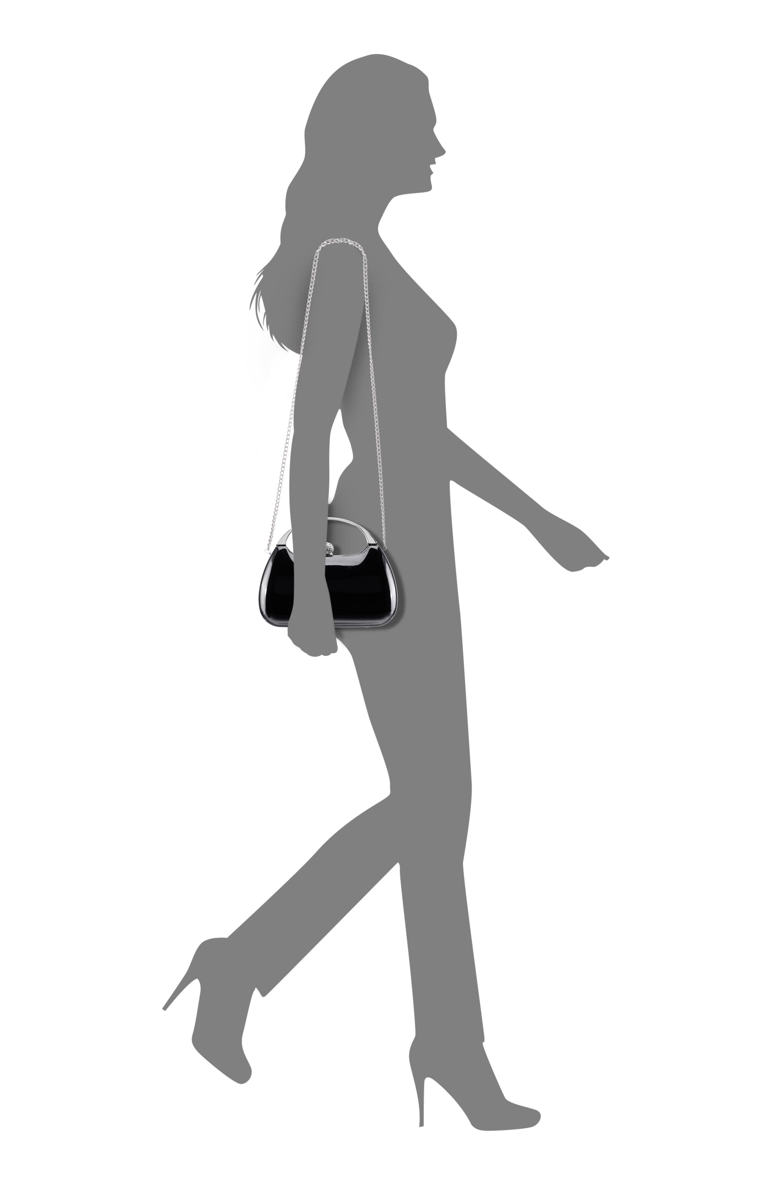 Nina Minaudière Top Handle Bag, Alternate, color, Black