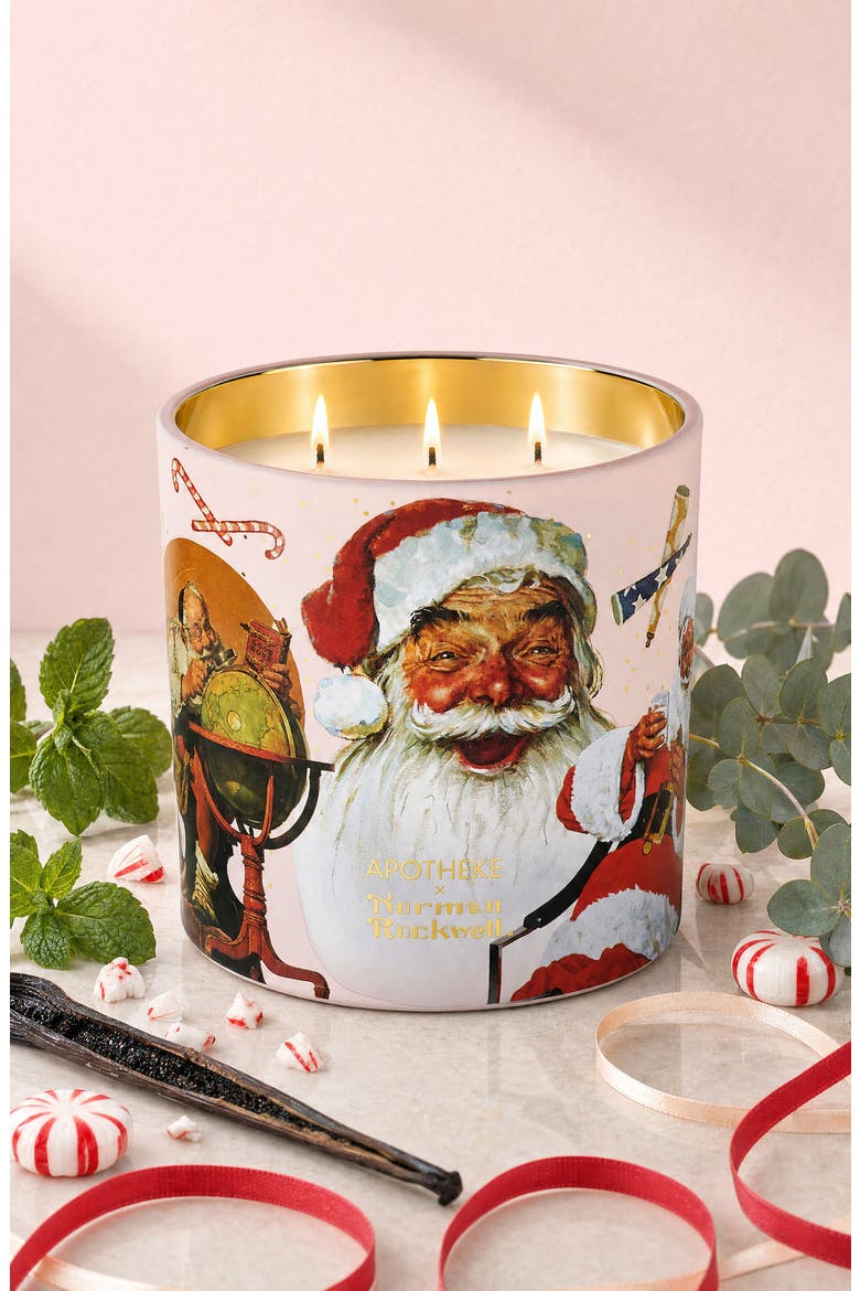 Norman Rockwell Peppermint Taffy Candle, Alternate, color, NO COLOR