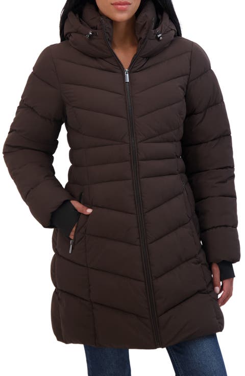 Water Resistant Hooded Long Puffer Jacket