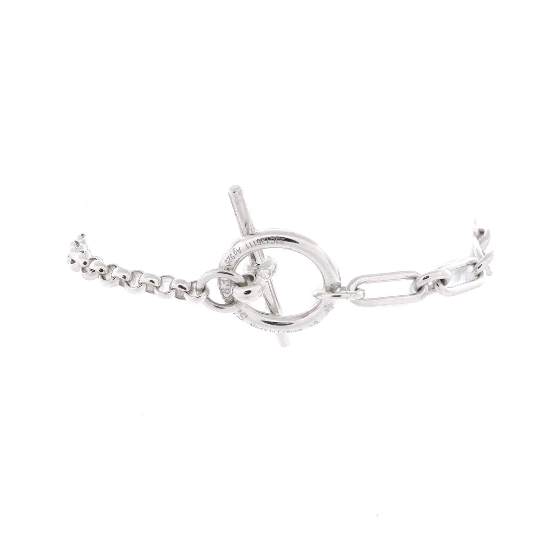 Pre-Owned Hermes Chaine d'Ancre Punk Bracelet Sterling Silver, Alternate, color, Silver