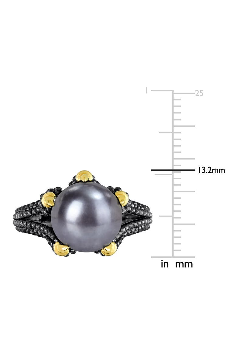 Men's 10.5–11mm Cultured Freshwater Pearl Claw Ring, Alternate, color, BLACK