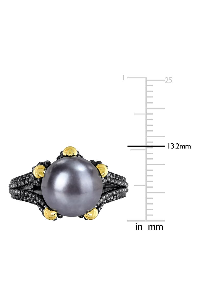 DELMAR Men's 10.5–11mm Cultured Freshwater Pearl Claw Ring, Alternate, color, Black