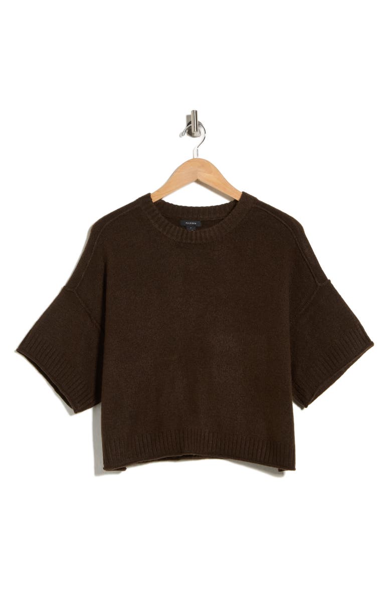 Halogen<sup>®</sup> Exposed Seam Drop Shoulder Sweater, Main, color, Chocolate