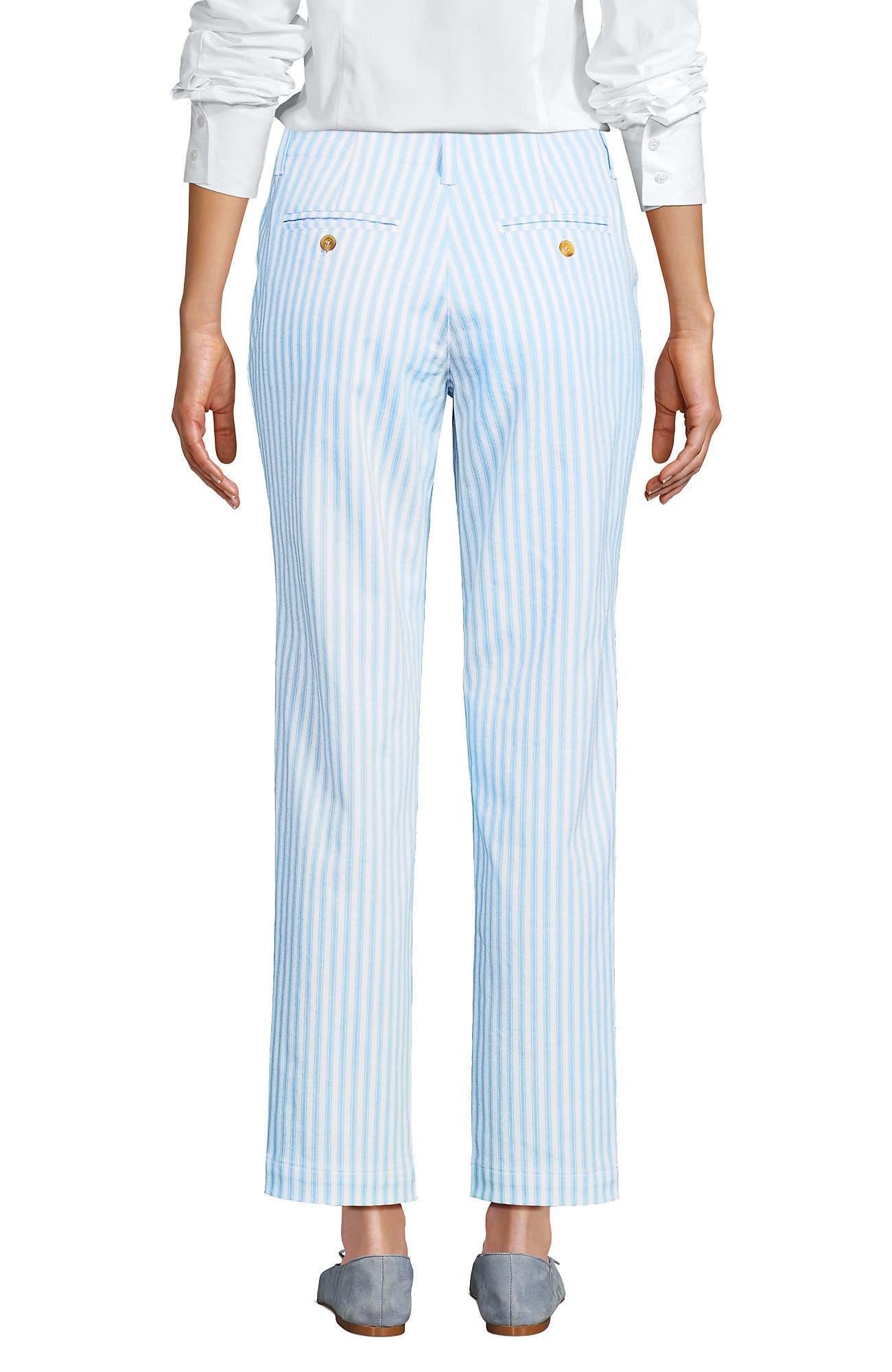 Mid Rise Classic Straight Leg Chino Ankle Pants - image 4