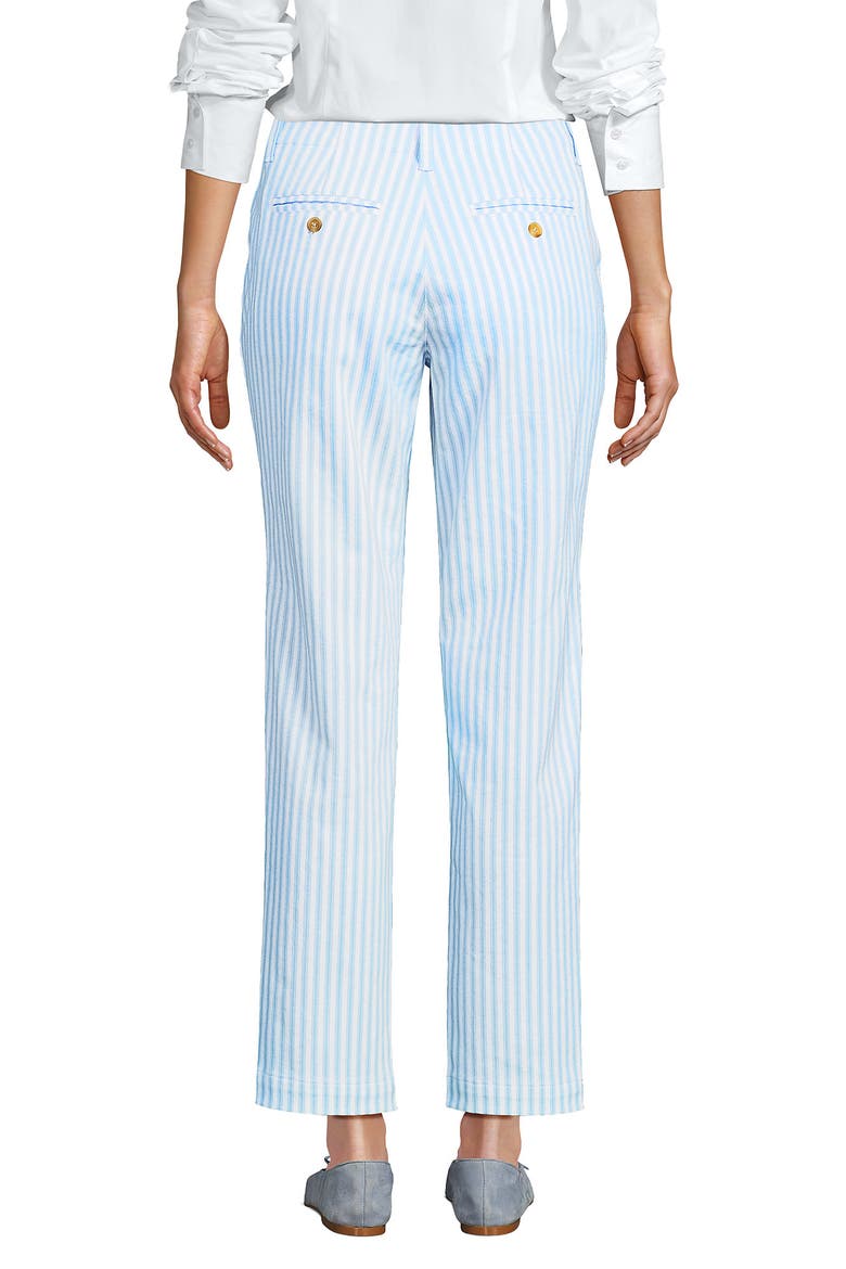 Mid Rise Classic Straight Leg Chino Ankle Pants, Alternate, color, White/Blue Awning Stripe