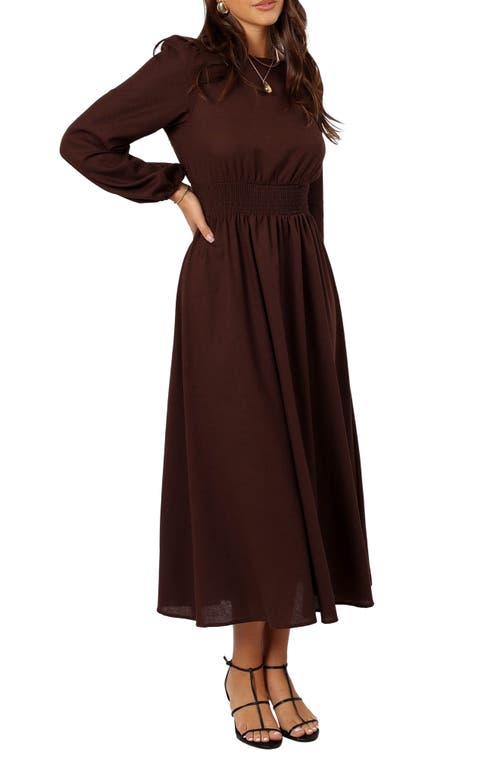 Petal And Pup Petal & Pup Roman Long Sleeve Maxi Dress In Brown
