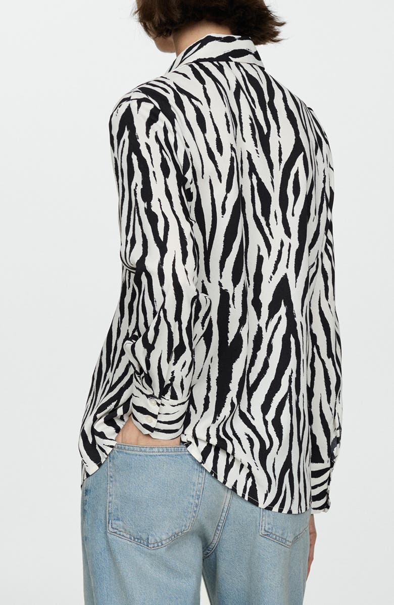 MANGO Flowy Button-Up Shirt, Alternate, color, 