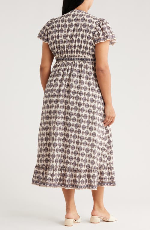 Max Studio Flutter Sleeve V-neck Dress In Multi