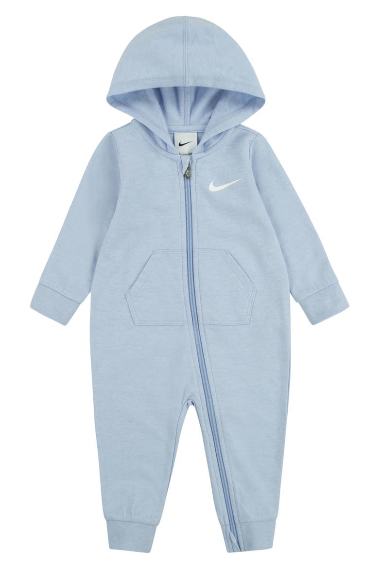 Hooded French Terry Romper, Main, color, COBALT BLISS HEATHER