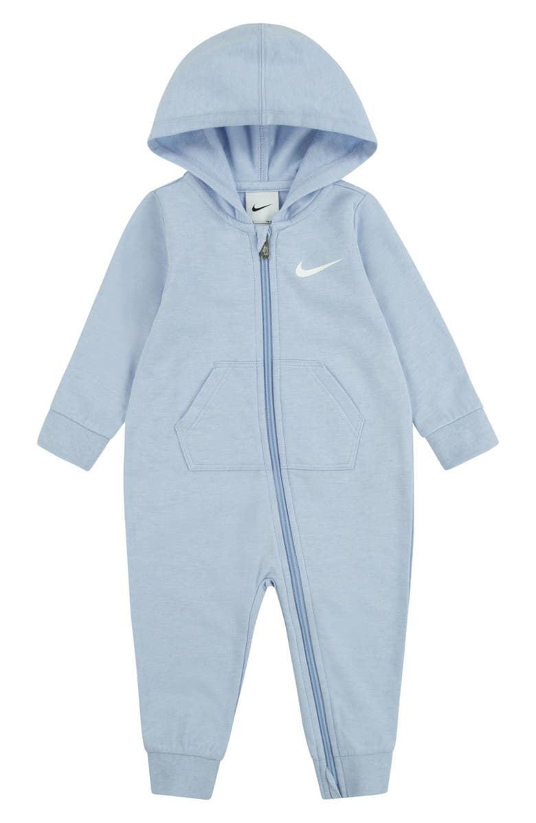 Nike Hooded French Terry Romper, Main, color, Cobalt Bliss Heather