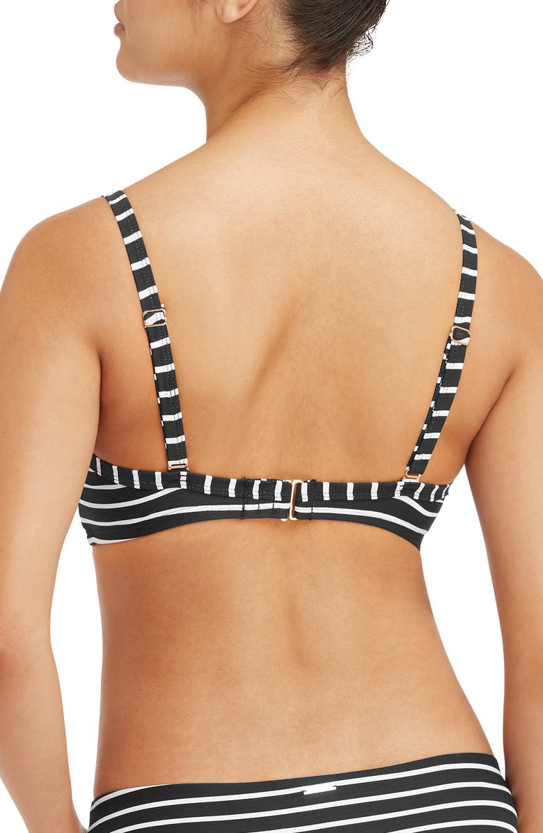 Sea Level Stripe Cross Front D- & DD-Cup Molded Bikini Top, Alternate, color,