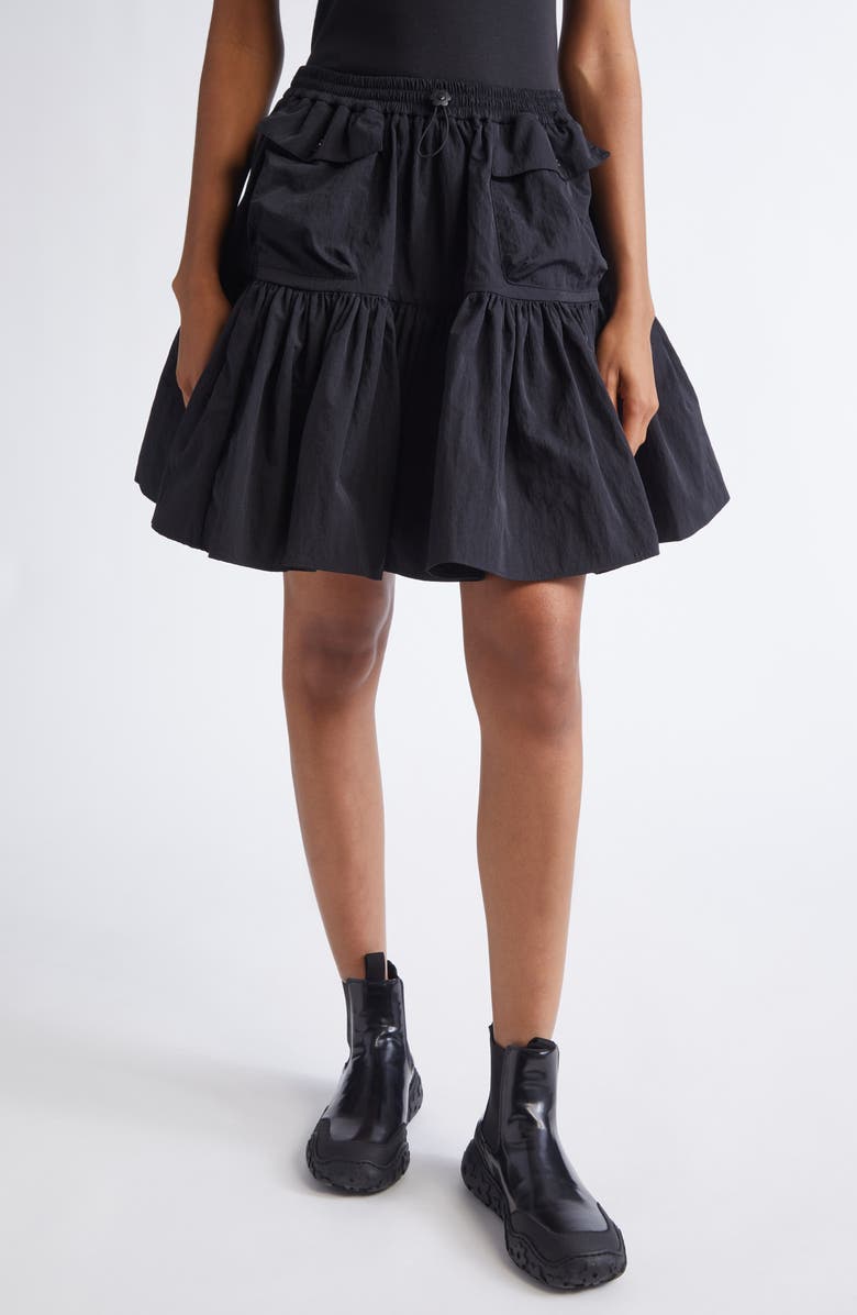 Cecilie Bahnsen Blair Recycled Taffeta Cargo Skirt, Main, color, Black