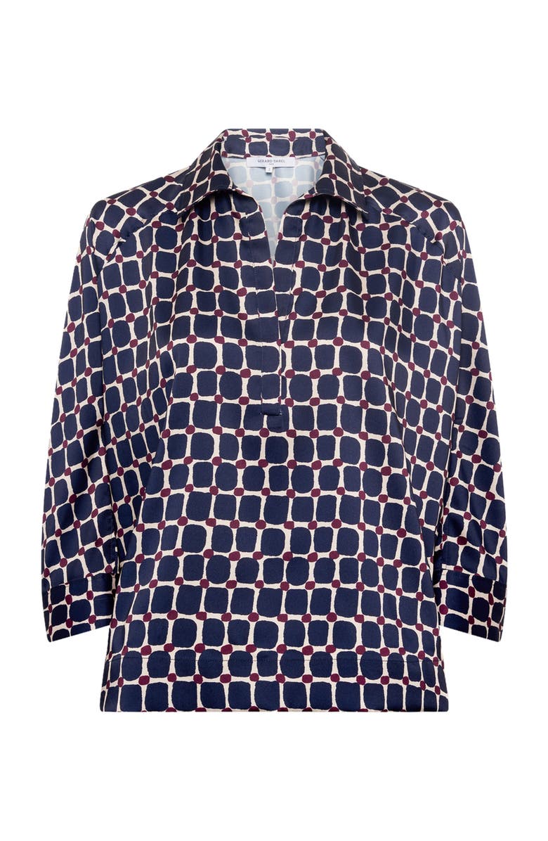 GERARD DAREL Ariane Geometric Print Boxy Blouse, Alternate, color, Ink