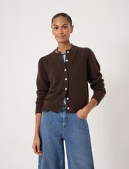 Hush Wool Blend Gathered Shoulder Cardigan