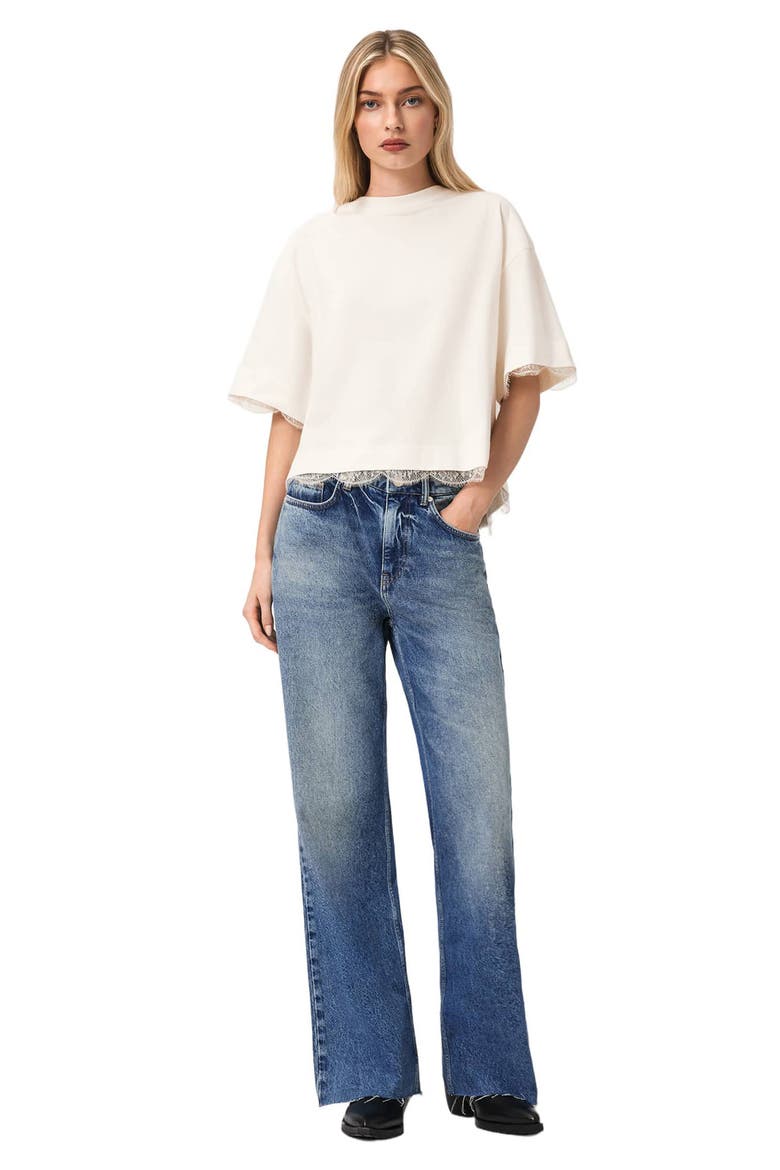 Nia Lace Trim T-Shirt, Alternate, color, ARCTIC WHITE