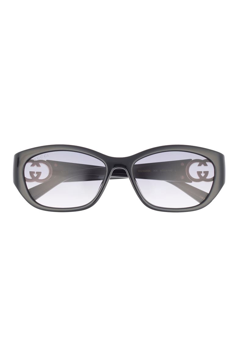 GG1826SK 57mm Gradient Round Sunglasses, Main, color, BLACK BLACK GREY