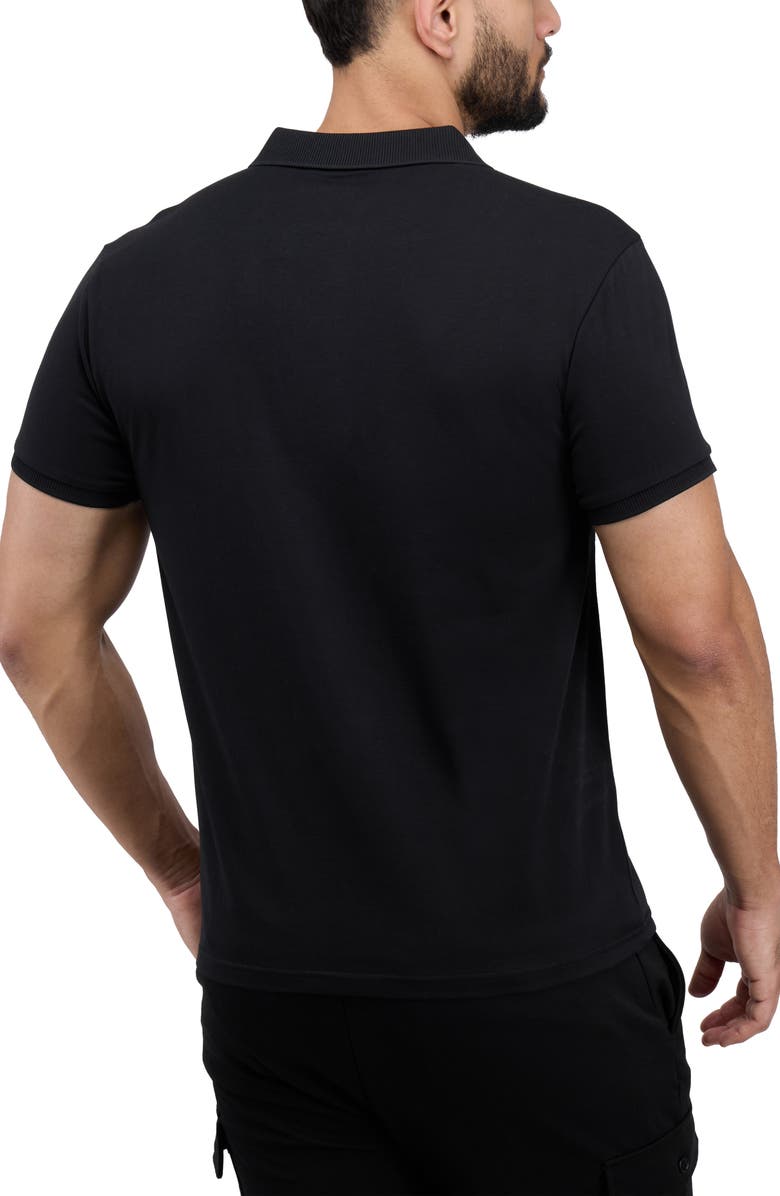 XRAY Stretch Cotton Rib Polo, Alternate, color, Black