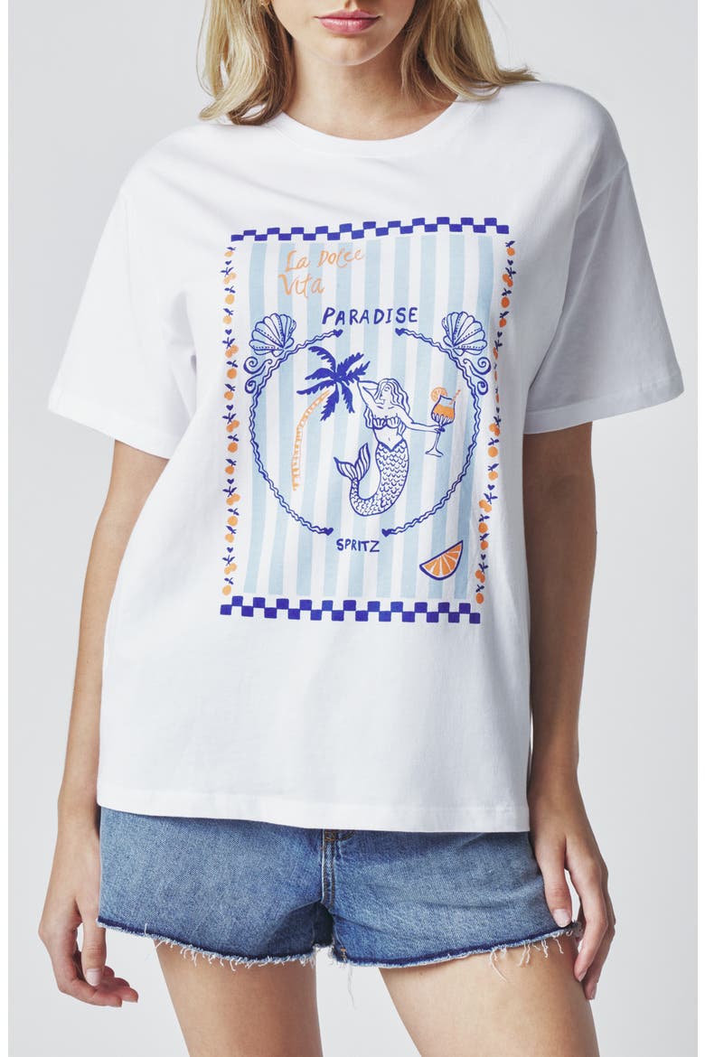 Boyfriend Graphic T-Shirt, Main, color, MERMAID SPRITZ