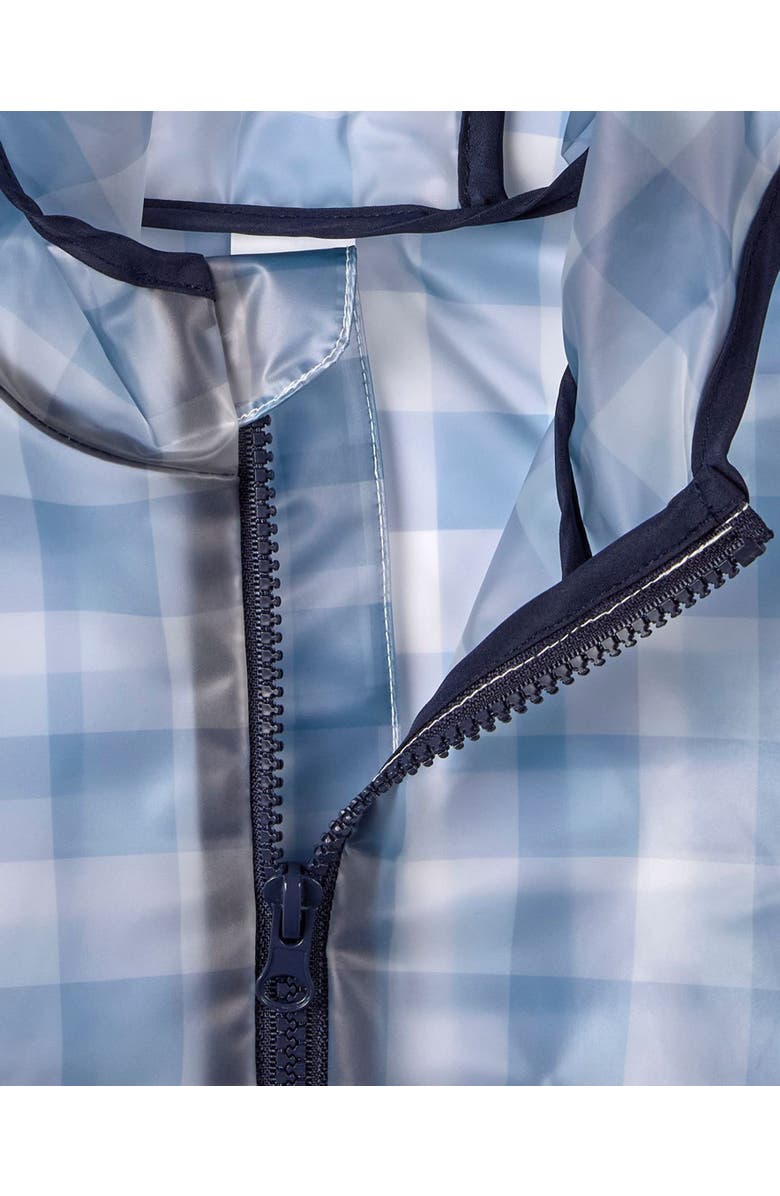 MeMoi Kids Checkered Raincoat with Self-Storage Pouch, Alternate, color, Navy