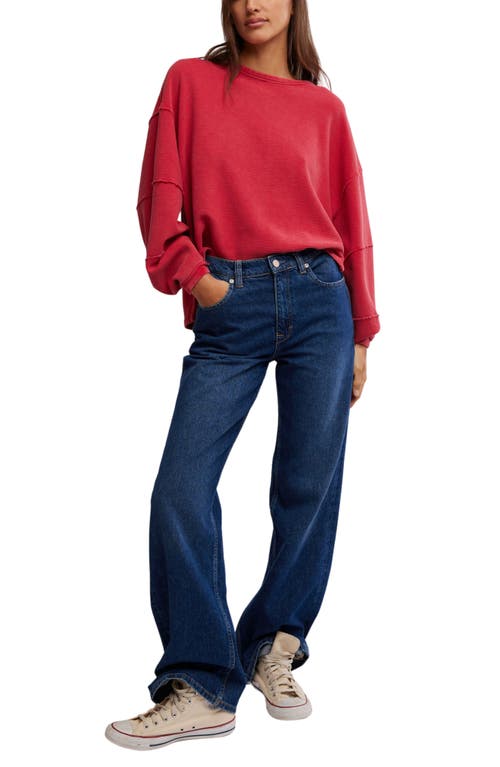 Shop Free People Total Eclipse Oversize T-shirt In Strawberry