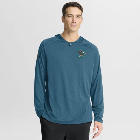 Men's Fanatics Teal San Jose Sharks Authentic Pro Rink Raglan Hoodie
