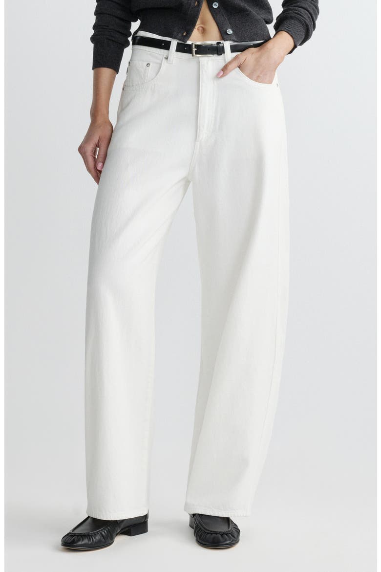 Taylor High Waist Relaxed Barrel Jeans, Main, color, WHITE AURA
