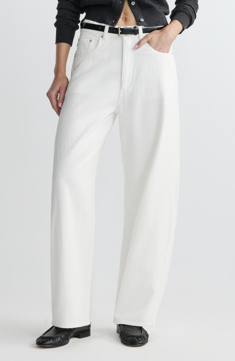 DL1961 Taylor High Waist Relaxed Barrel Jeans, Main, color, White Aura