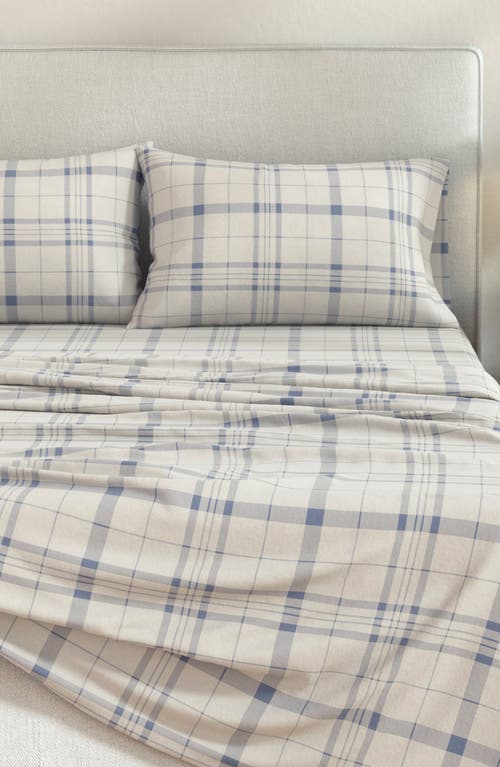 Woven & Weft Plaid 4-piece Flannel Bed Sheet Set In Neutral