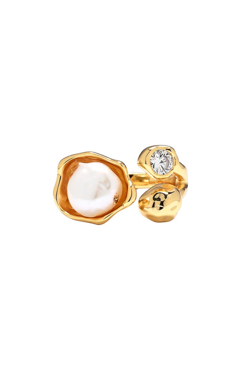EYE CANDY LOS ANGELES Rhea Bypass Ring, Alternate, color, Gold