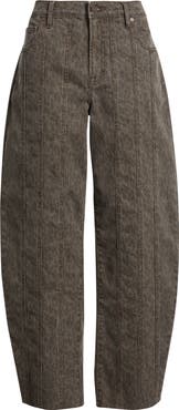 HIDDEN JEANS Seamed Cheetah Print Barrel Leg Jeans