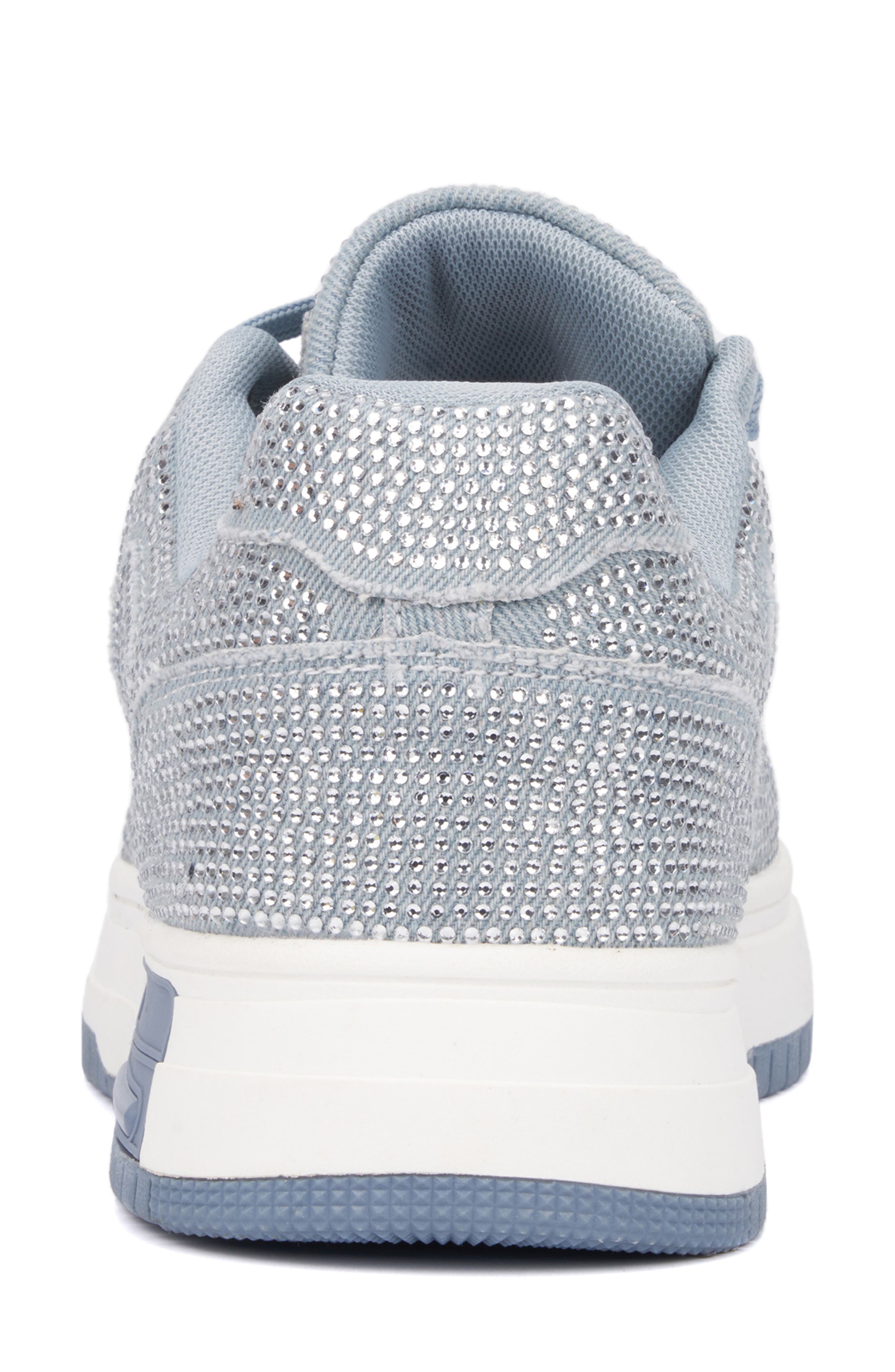 OLIVIA MILLER Sunshine Rhinestone Sneaker, Alternate, color, Acid Wash